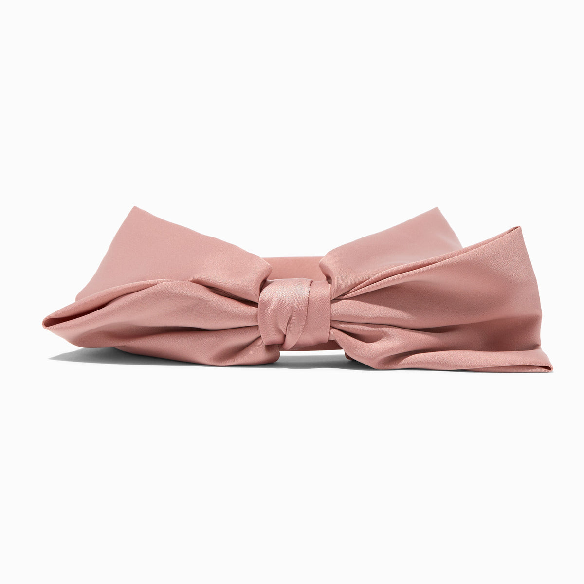 Claires Blush Pink Silky Knotted Bow Headband 5070